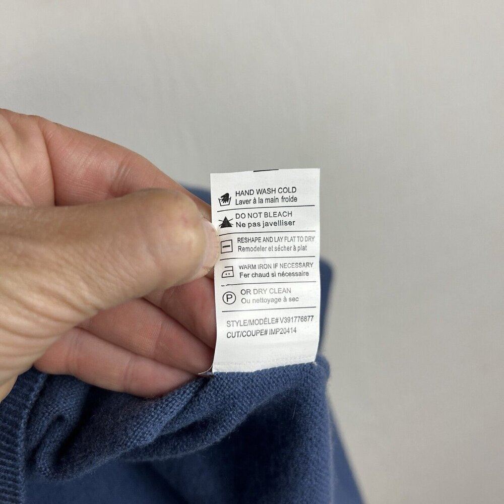 Vince Sweater L Womens New $320 Blue 100% Cashmere Soft Minimalist Pullover - Picture 9 of 11